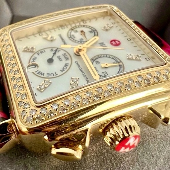 🔥$499 SUPER SALE🔥✅PRICE FIRM✅AUTHENTIC Michele Gold Deco Diamond Watch - Picture 3 of 16